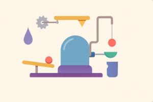 Imagem do simulador da Máquina de Rube Goldberg